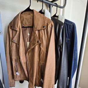 Wax London Brown Leather Jacket